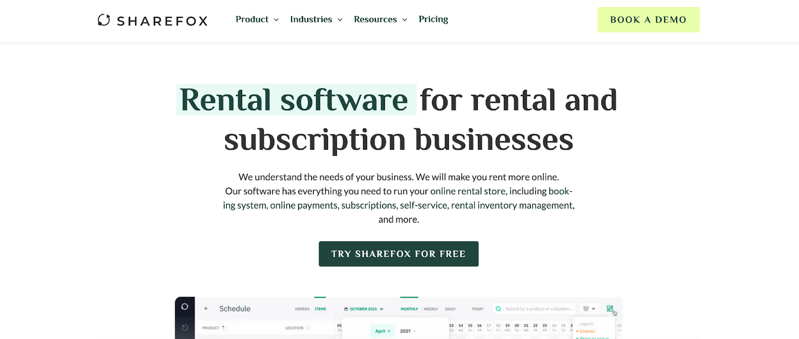 rental booking software